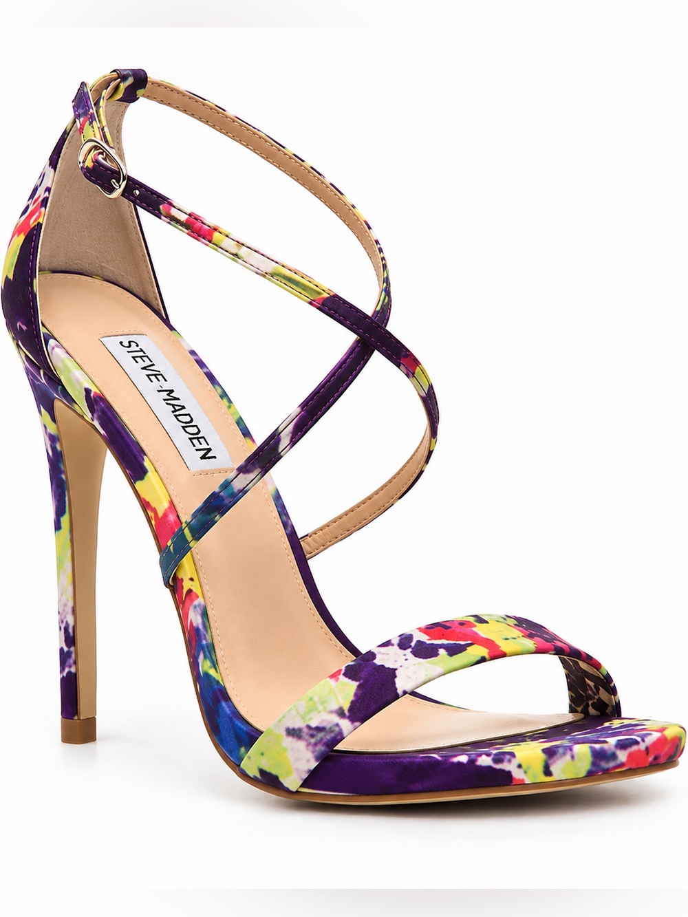 Steve Madden Multicolor Floral Strappy High Heel Sandals